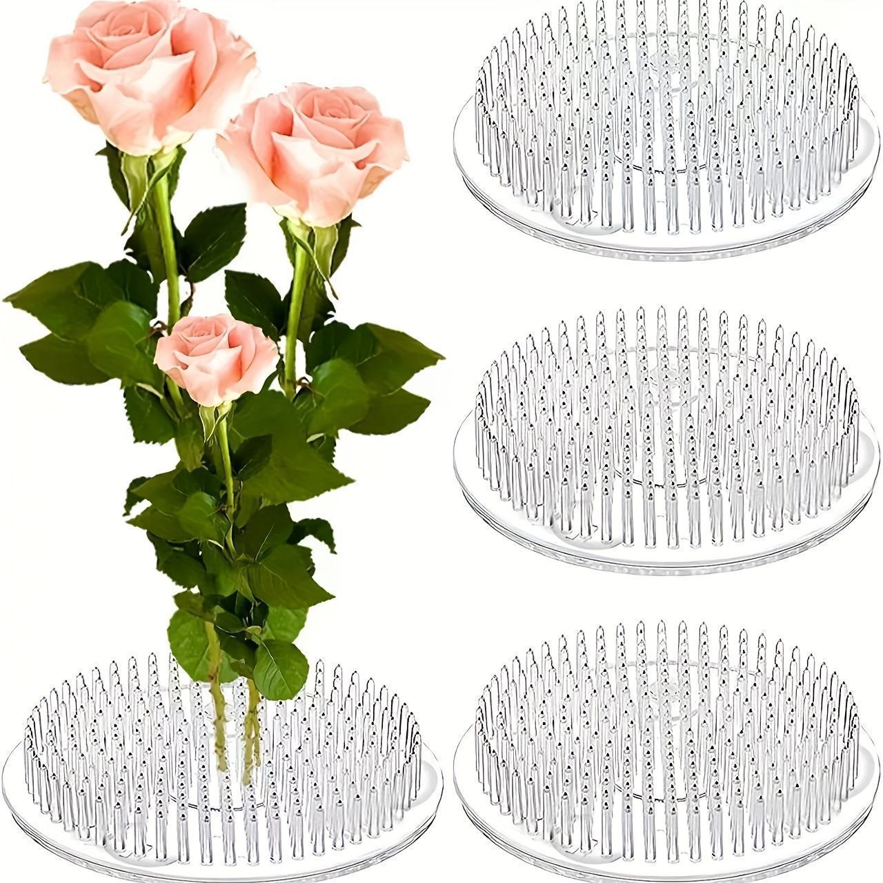 Florist Supply Vases - ฐานยึดดอกไม้แบบใสพร้อมจุกดูดสุญญากาศสำหรับจัดดอกไม้แบบอิเคบานะ