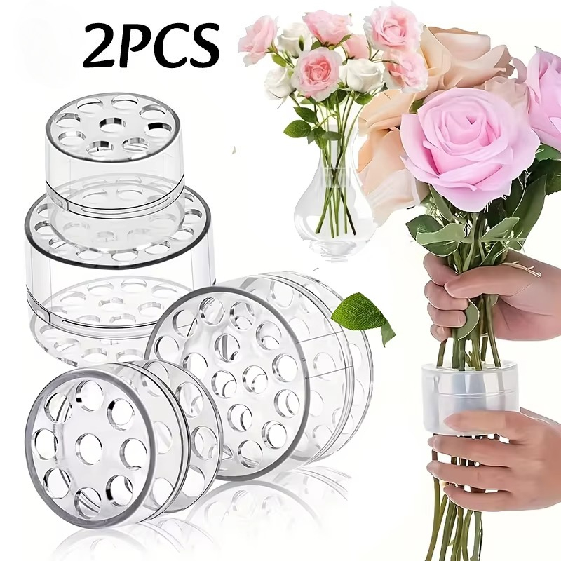 Florist Supply Vases - 2 ชิ้น ที่จัดดอกไม้แบบเกลียว ใส มองไม่เห็น สำหรับอิเคบานะ